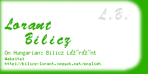 lorant bilicz business card